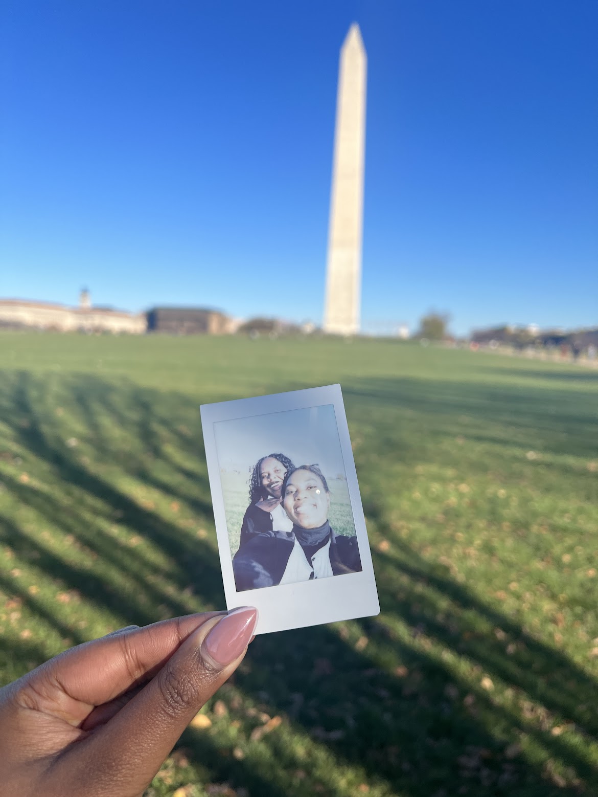 Polaroid picture of Christina and her best friend Jenny.