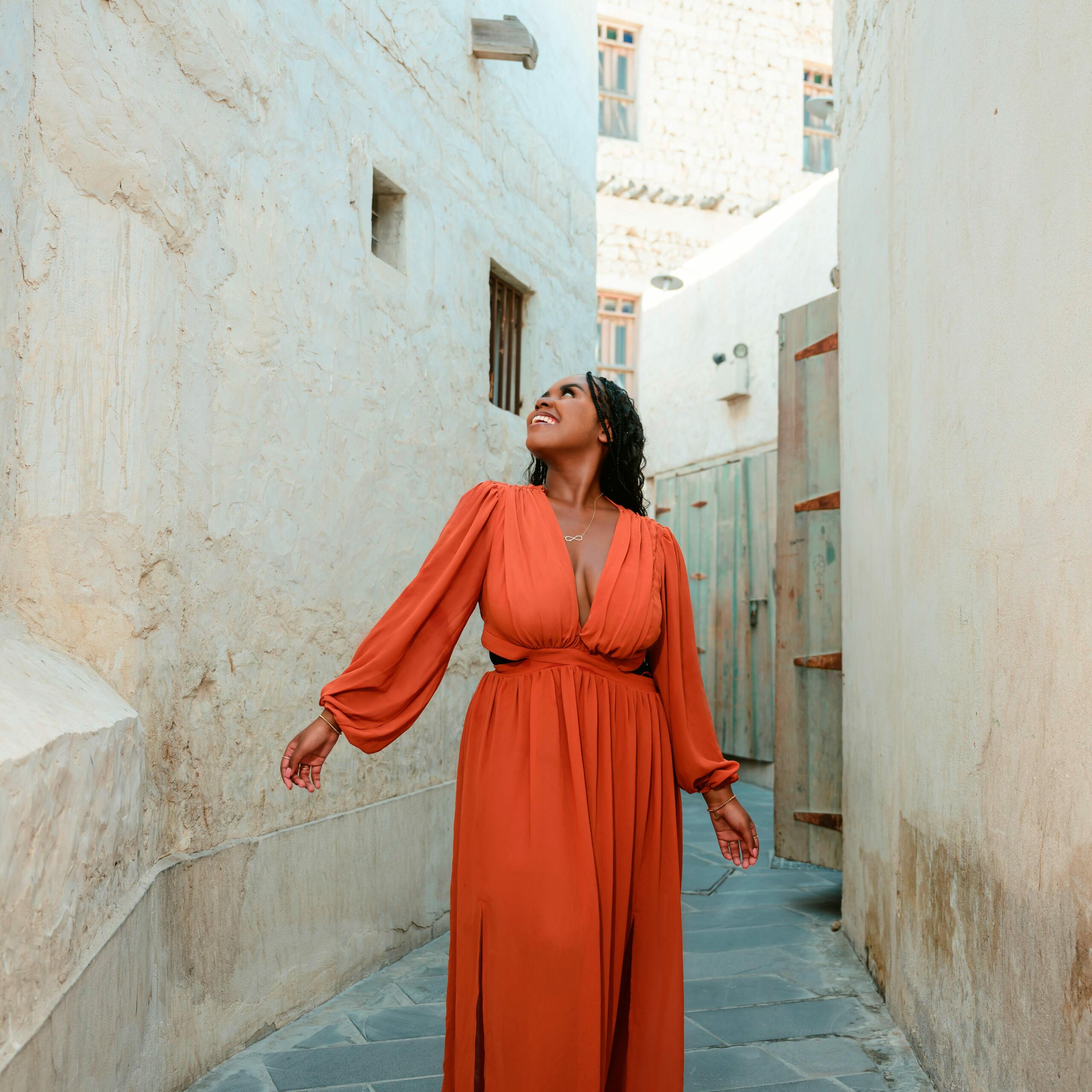 Christina Jane at the Souq Waqif market in Doha 