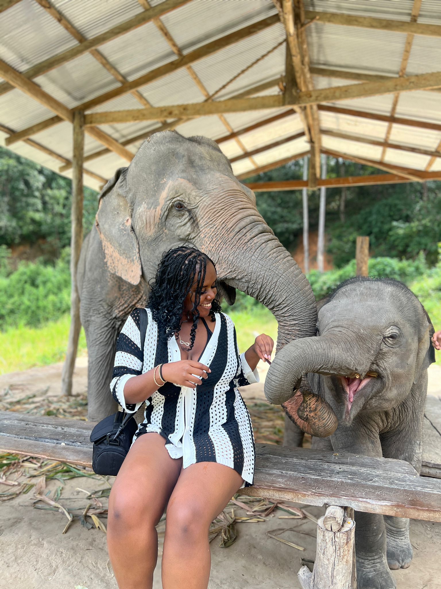 Christina Jane with elephants 