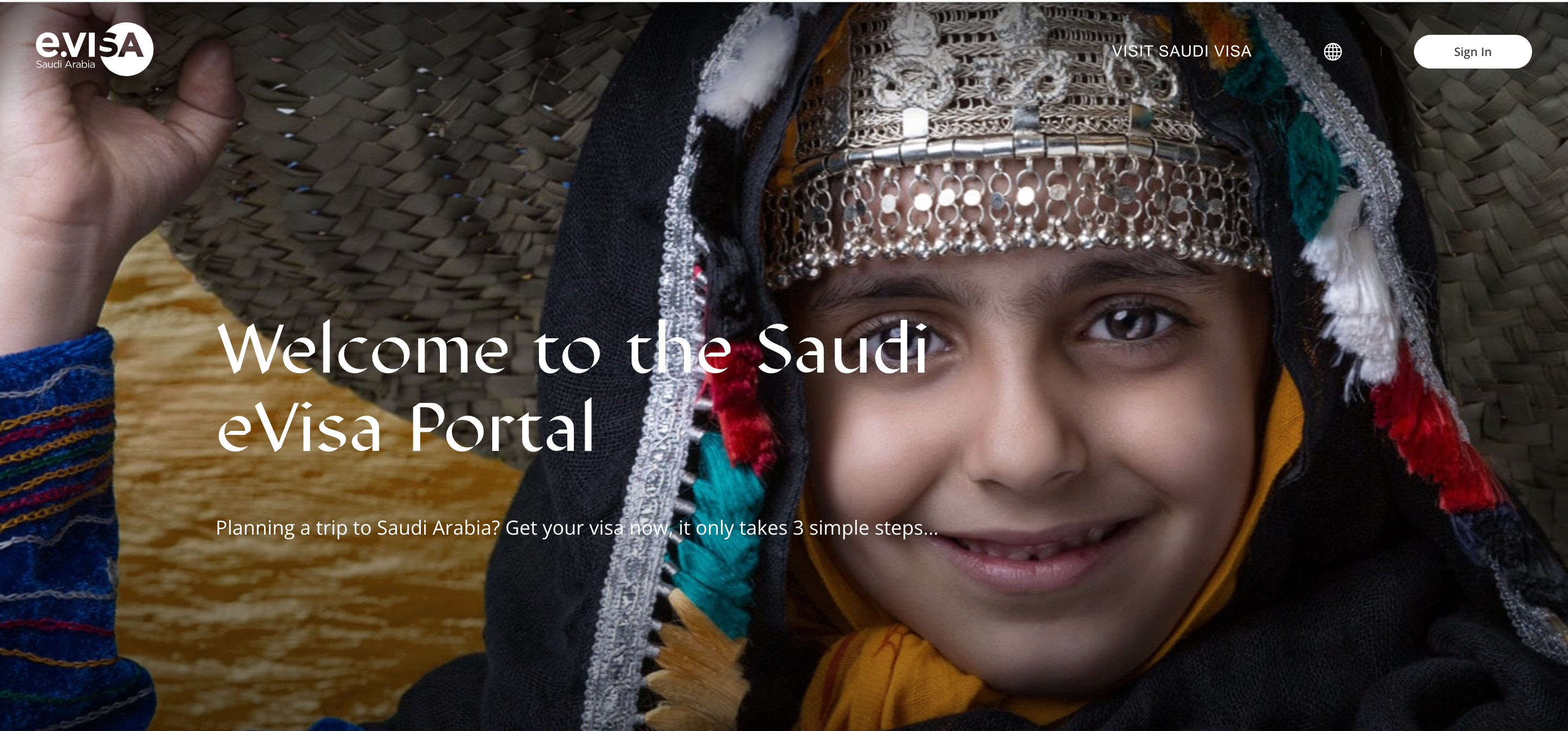 eVisa website for Saudi Arabia 