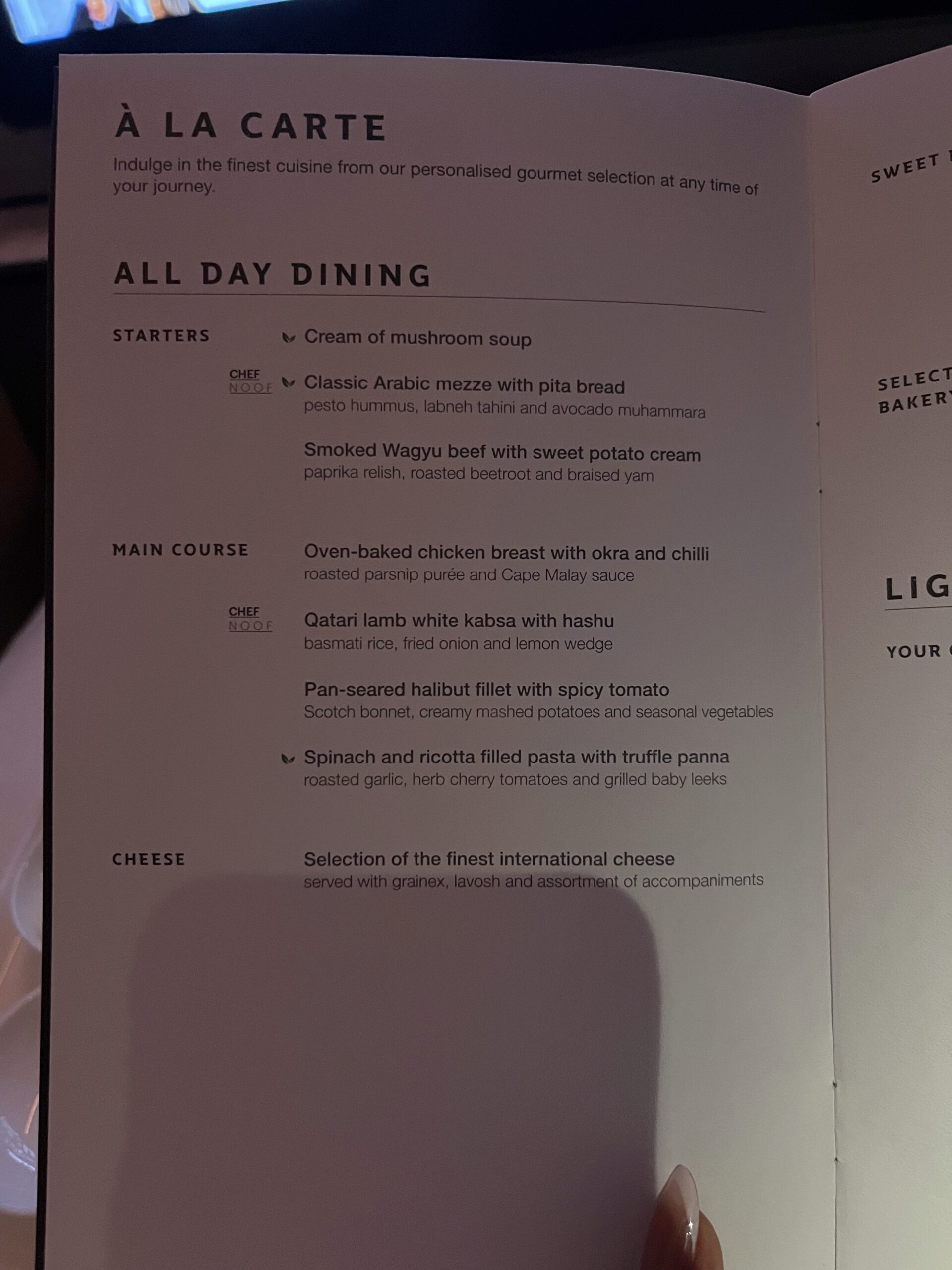 Dining Menu 